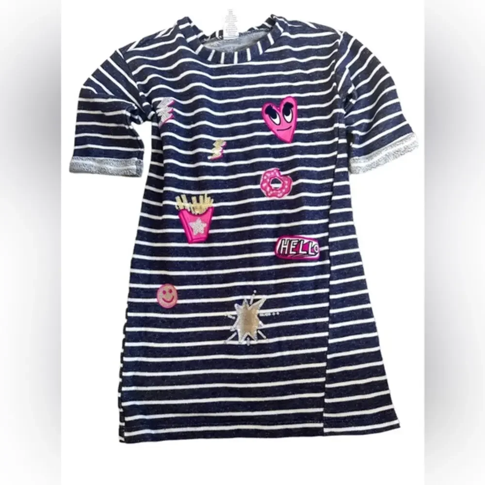 Youth Girl Gymboree Striped Patched Dress size 10